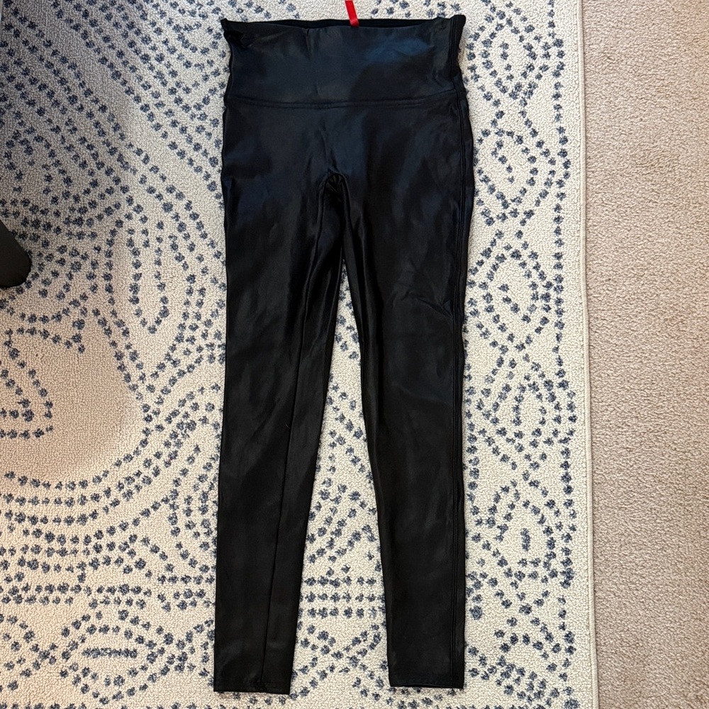 SPANX Black Faux Leather Leggings